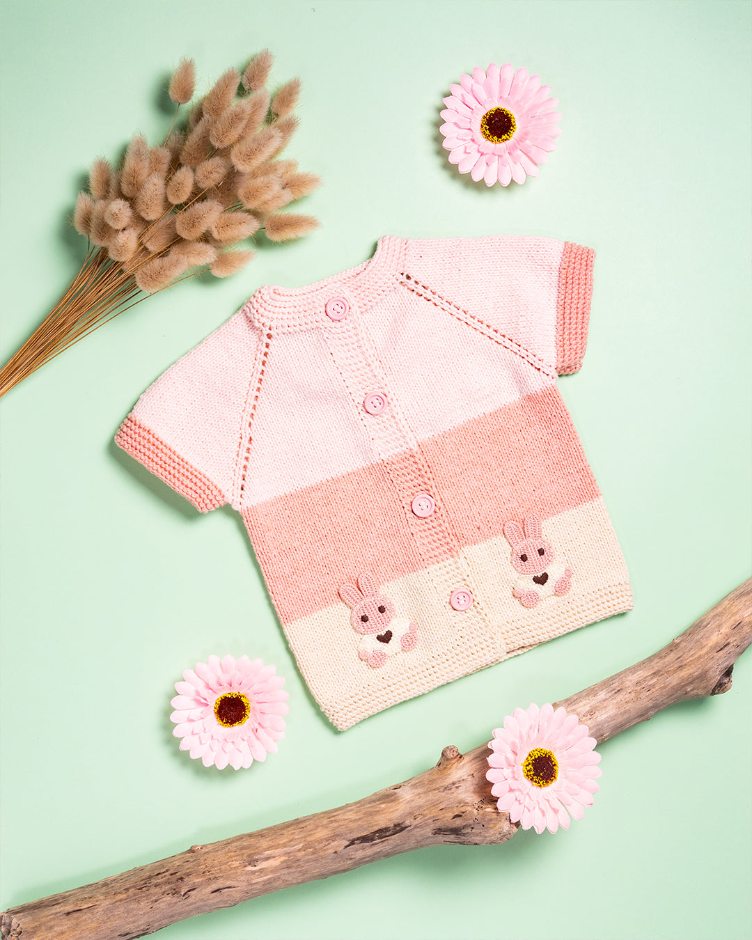 PISANI TELOVNIK Z ZAJČKI (3-6mesecev)