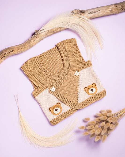 RJAVI TELOVNIK Z MEDVEDKI (12-18mesecev)