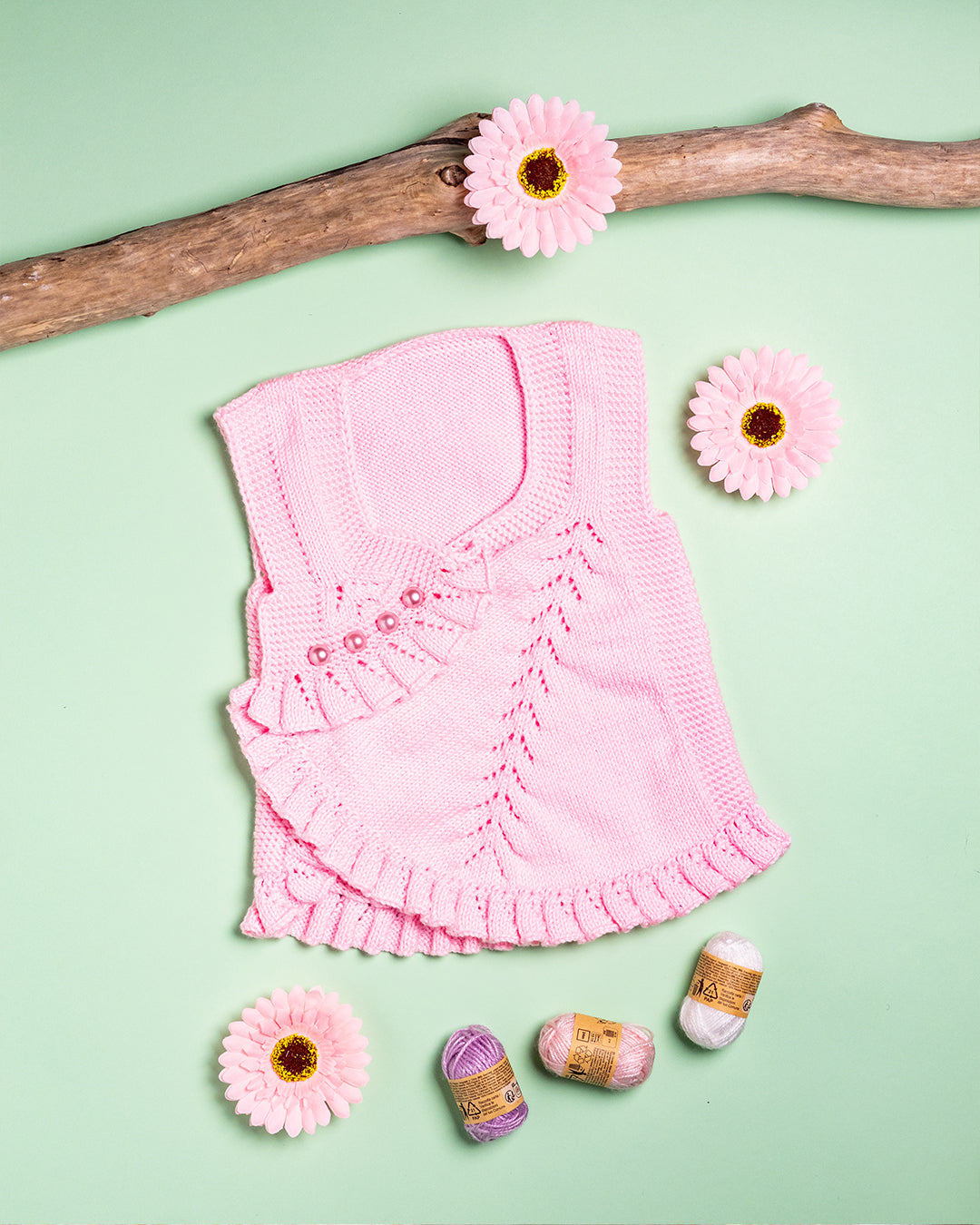 ROZA TELOVNIK S ČIPKAMI (6-9mesecev)