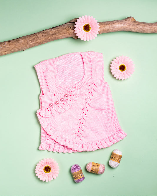 ROZA TELOVNIK S ČIPKAMI (6-9mesecev)