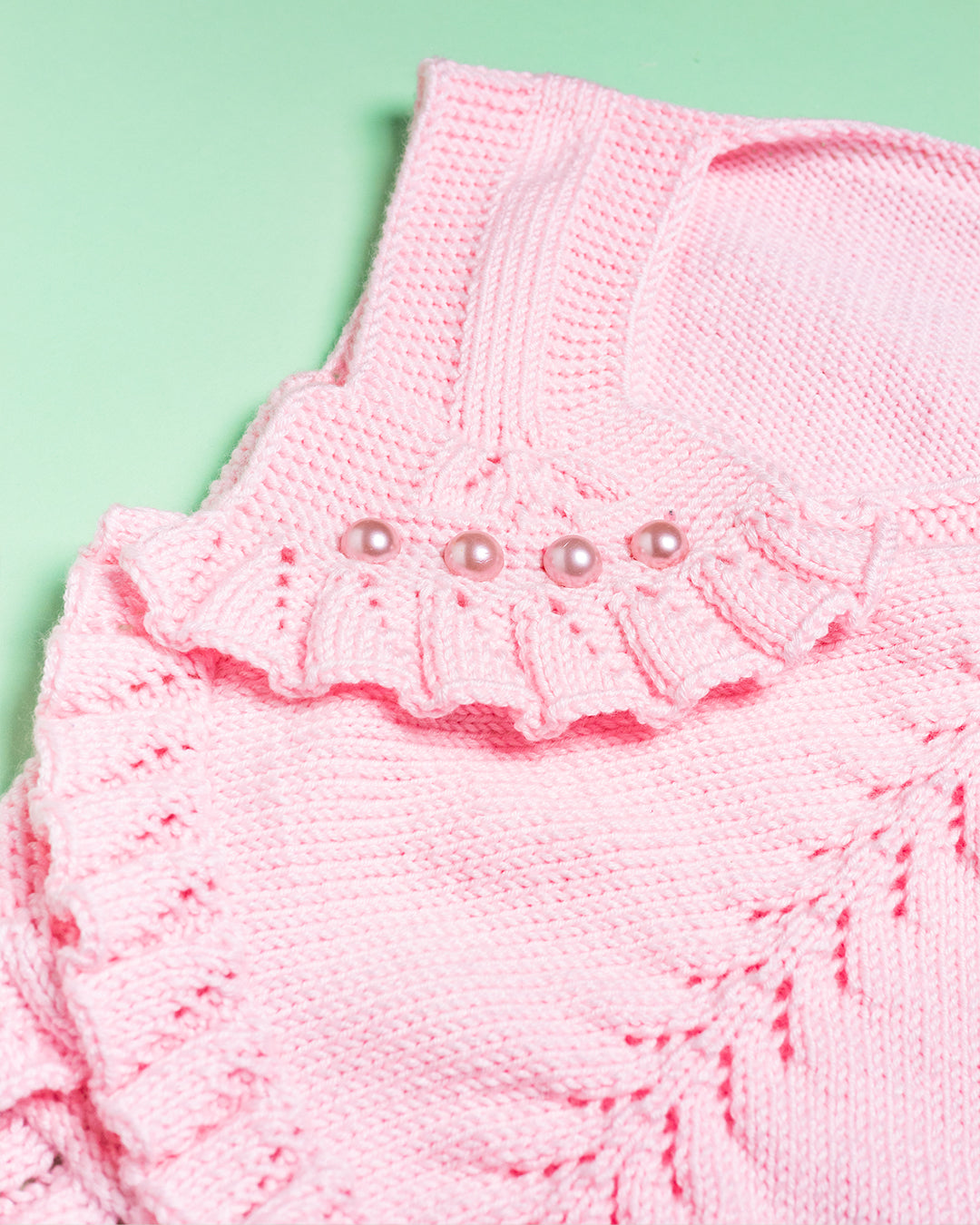 ROZA TELOVNIK S ČIPKAMI (6-9mesecev)